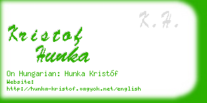 kristof hunka business card